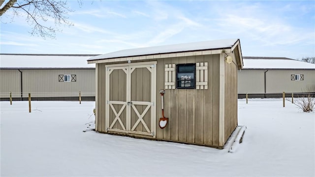 view of snow covered structure