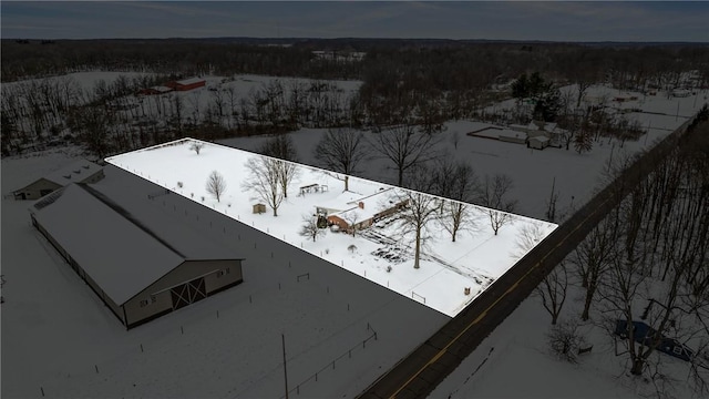 view of snowy aerial view