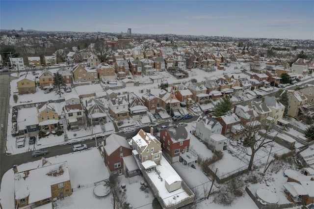 view of snowy aerial view