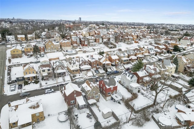 view of snowy aerial view