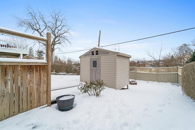 view of snow covered structure