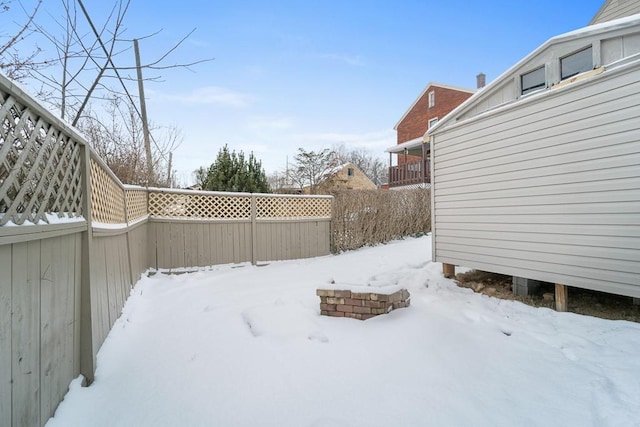 view of snowy yard