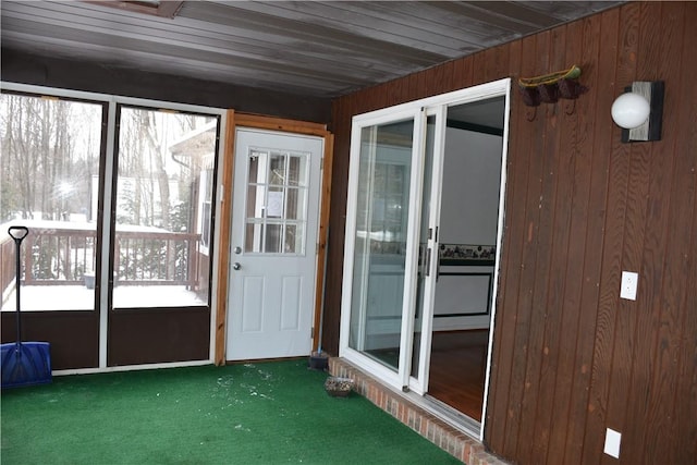 view of unfurnished sunroom