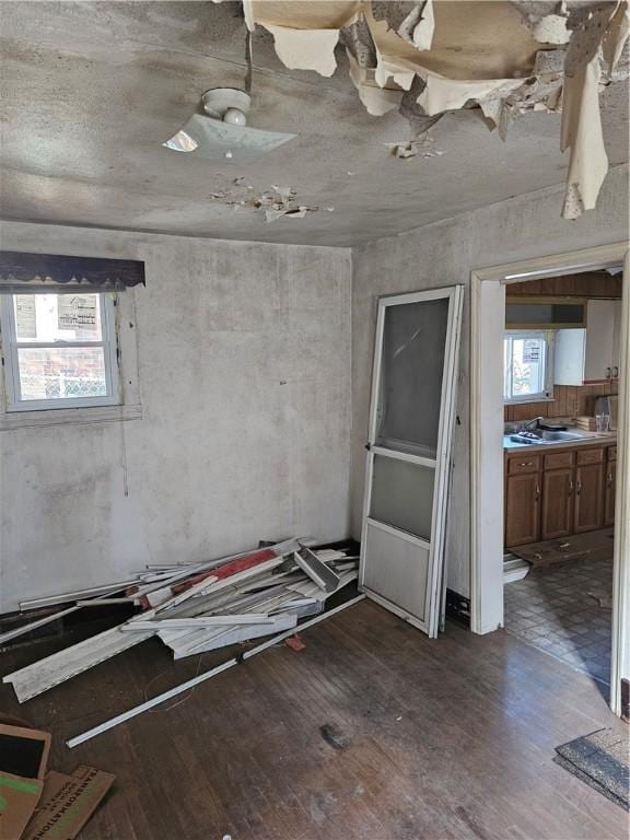 unfurnished room featuring dark hardwood / wood-style floors