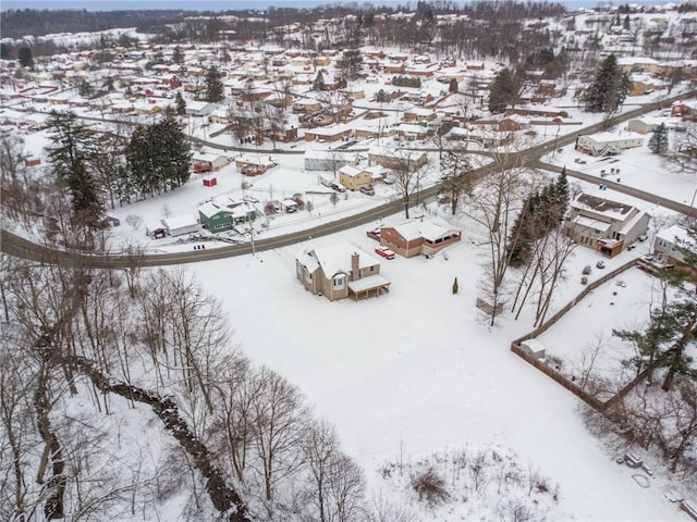 view of snowy aerial view