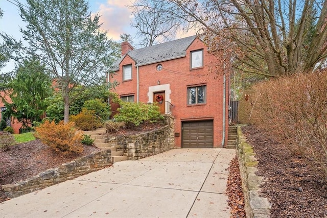 view of front of home with a garage