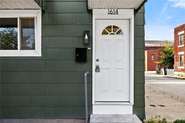 view of doorway to property