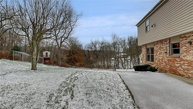 view of snowy yard