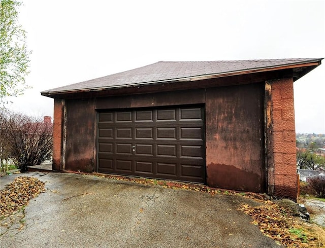 view of garage