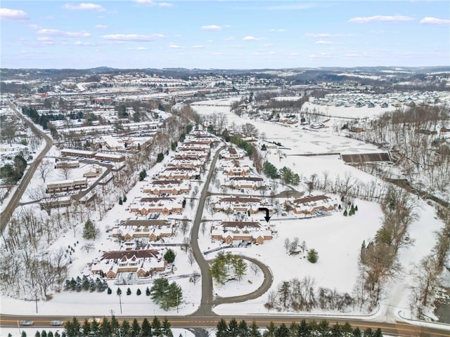 view of snowy aerial view