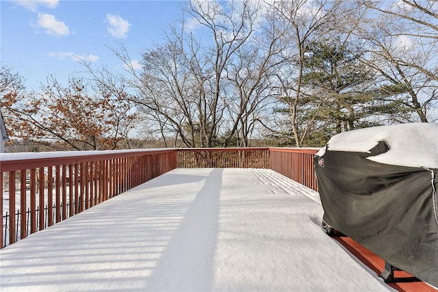 wooden deck featuring grilling area