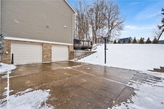 exterior space with a garage