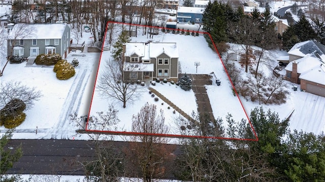 view of snowy aerial view