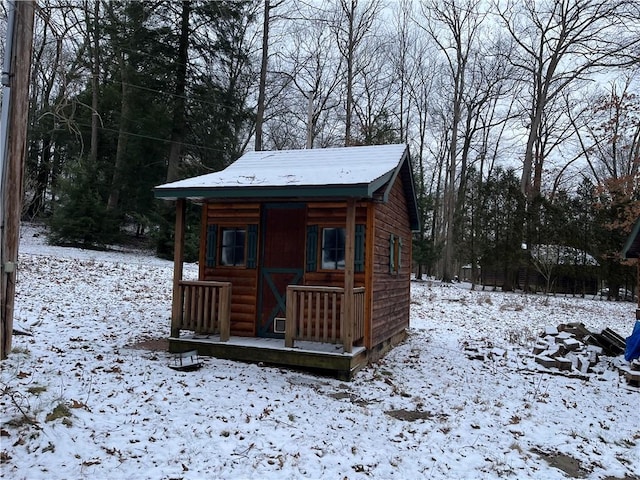 view of snow covered structure