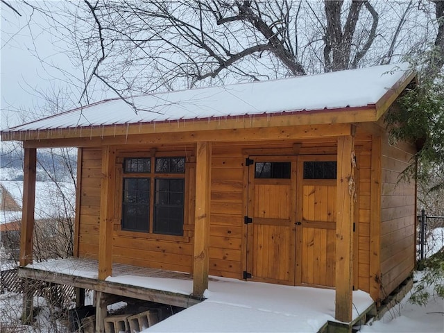 view of snow covered structure