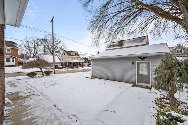 view of yard covered in snow