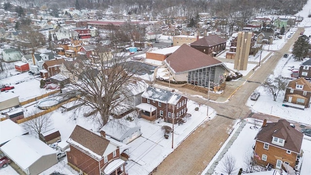 view of snowy aerial view