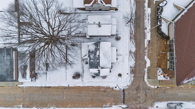 view of snowy aerial view