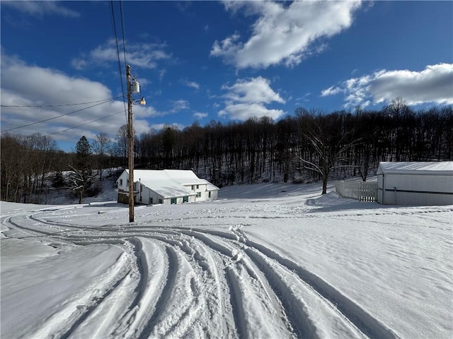 view of snowy yard