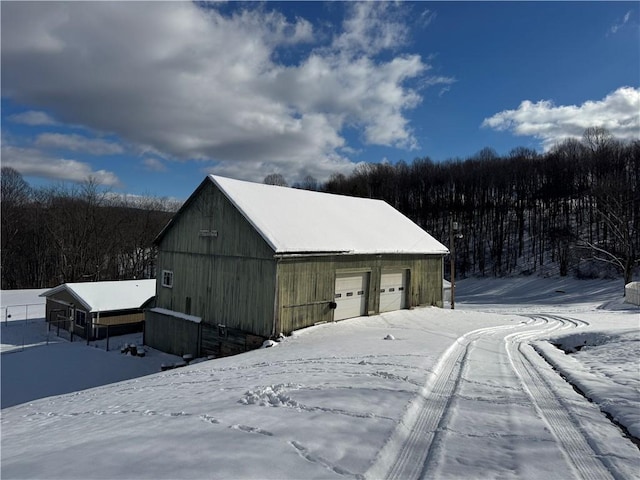 view of snow covered structure