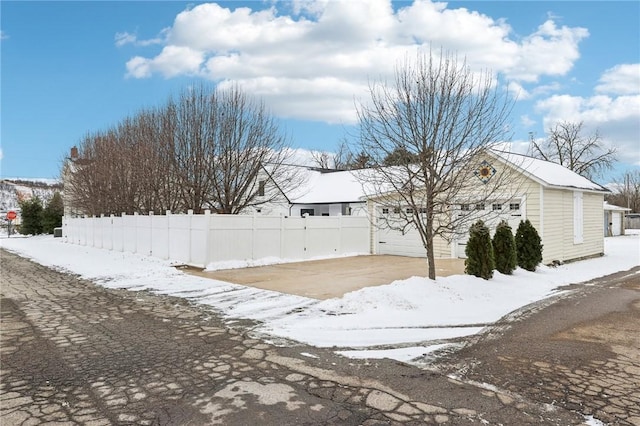 view of snow covered exterior