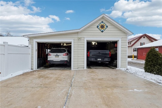 view of garage