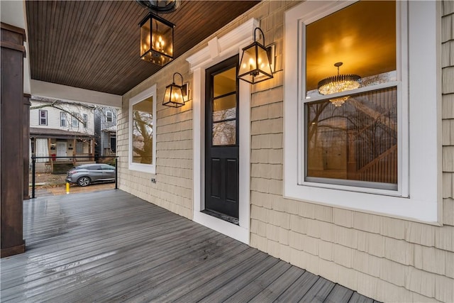 wooden deck with a porch