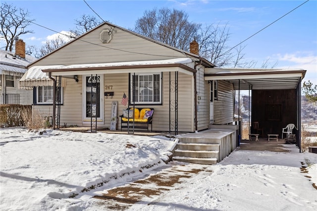 bungalow-style house with a carport