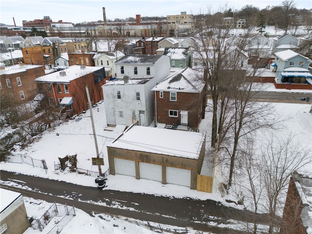 view of snowy aerial view