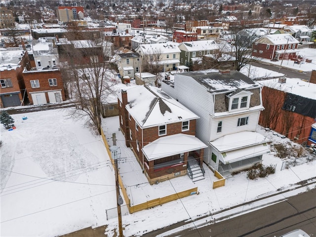 view of snowy aerial view