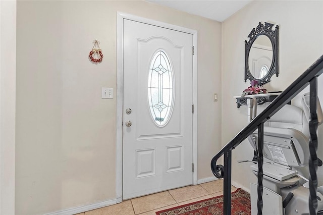 entryway featuring light tile patterned flooring