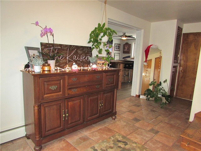 hallway with baseboard heating