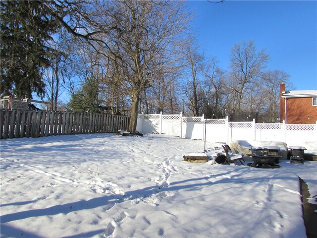 view of snowy yard