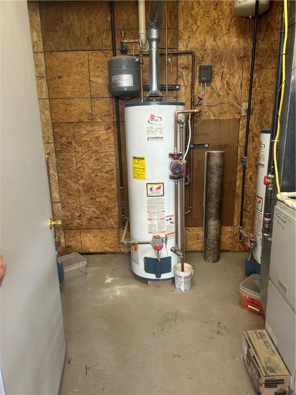 utilities featuring gas water heater