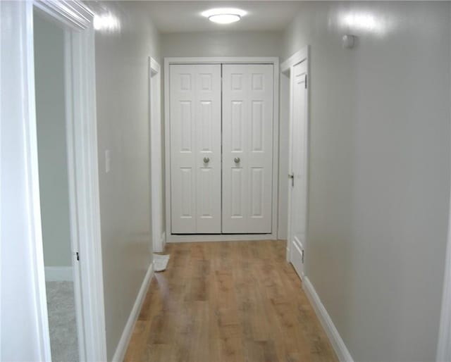 hall featuring light wood-type flooring