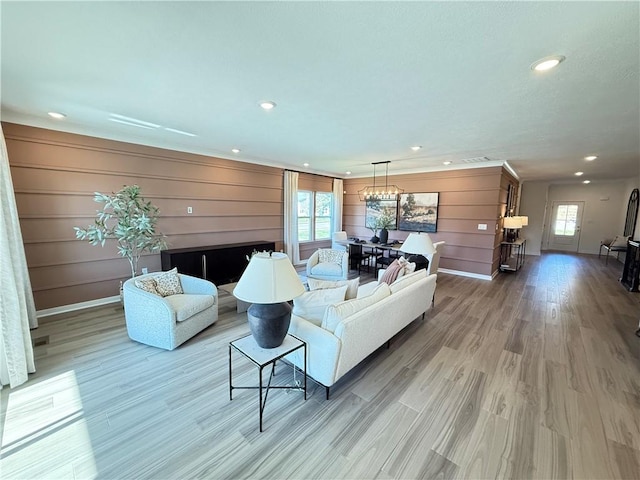 living room with hardwood / wood-style floors