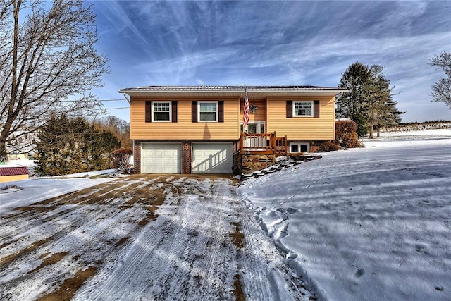 split foyer home with a garage