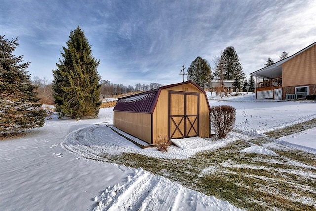 view of snow covered structure