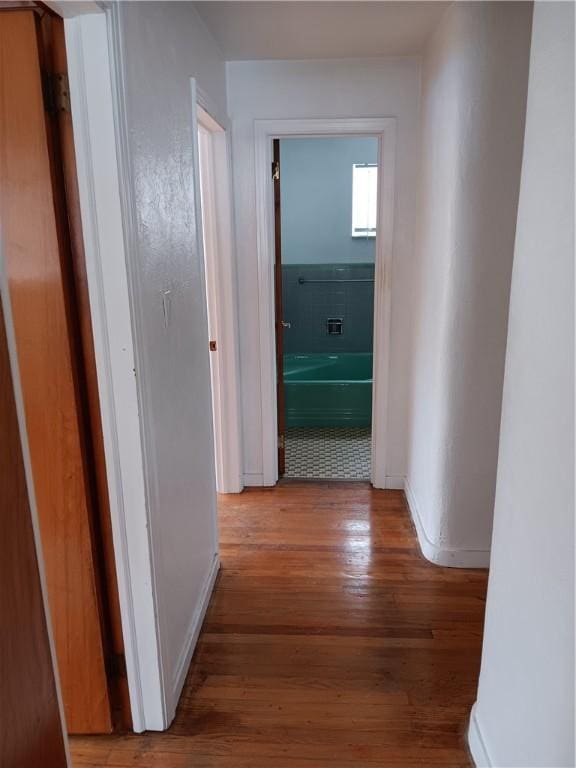 corridor featuring light hardwood / wood-style floors