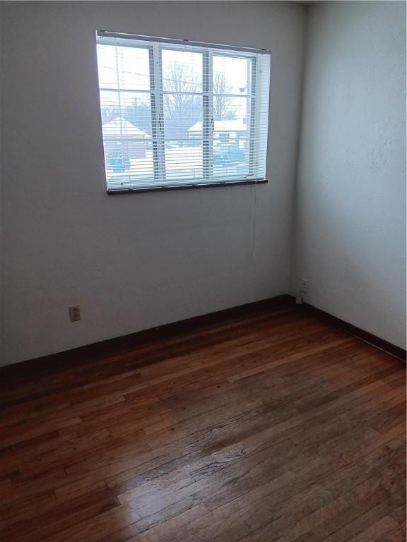 spare room featuring dark hardwood / wood-style floors and a wealth of natural light