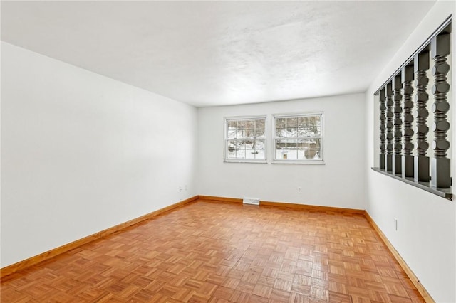 empty room featuring light parquet floors