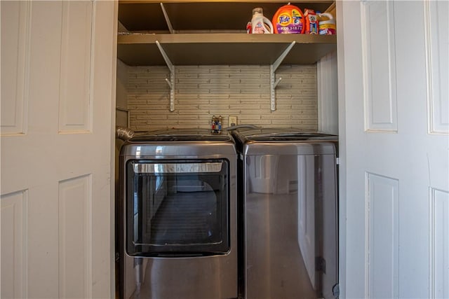 laundry room featuring washer and dryer