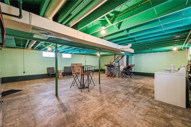 basement with washer / clothes dryer