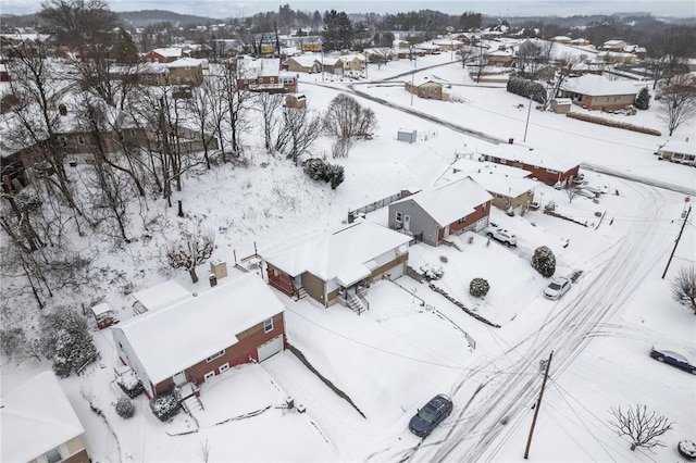 view of snowy aerial view