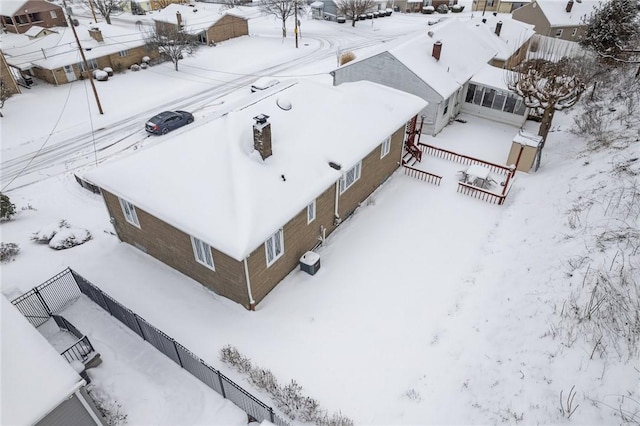 view of snowy aerial view