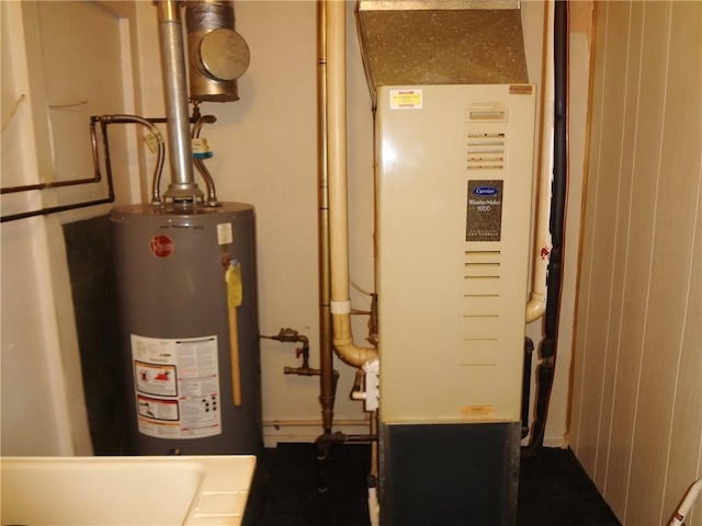 utilities with heating unit and water heater