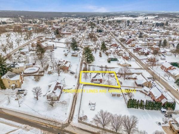 view of snowy aerial view