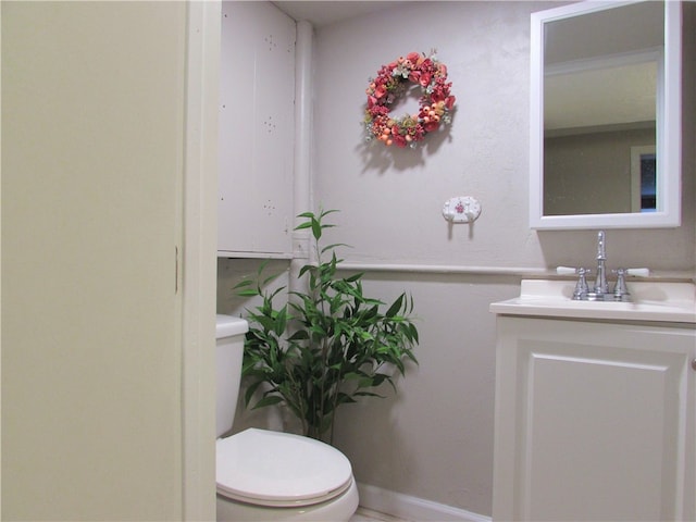 bathroom with toilet and vanity