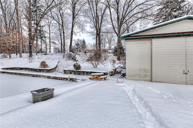 view of snowy yard