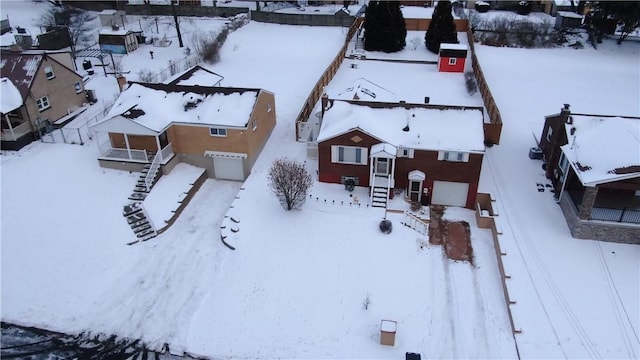 view of snowy aerial view